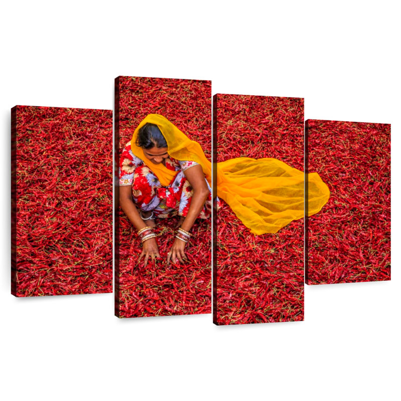Yarlin Indian Chili Peppers, 27" H x 43" W