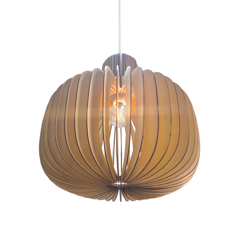 1 - Light Satin Pendant, Brown, White