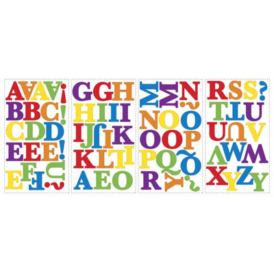 Décalcomanie murale lettres primaires