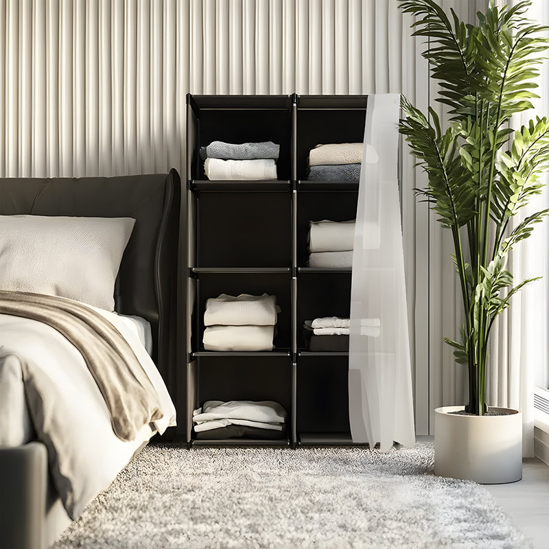 80cm Portable Wardrobe, Black