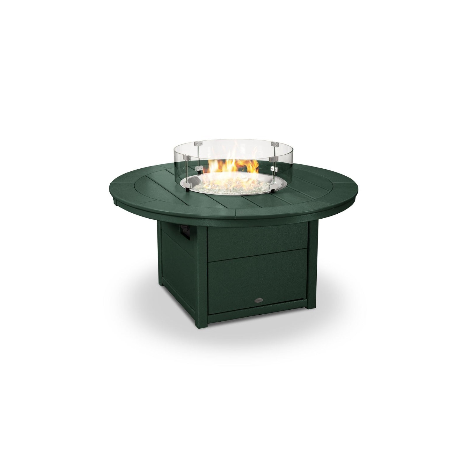 POLYWOOD Round 48" Fire Pit Table, Green