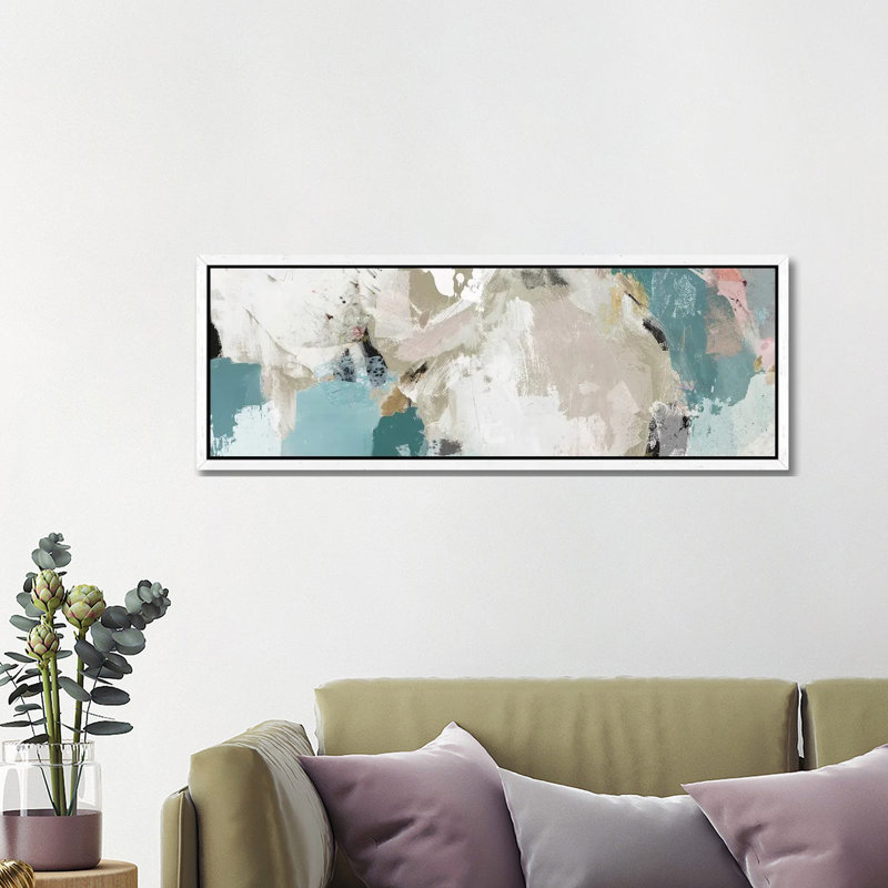 Abstract Dream I by Isabelle Z - Panoramic Painting on Canvas, White Framed, 121.92 cm H x 40.64 cm W