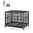 45" Heavy Duty Metal Dog Playpen - Anti-Pinch Floor & Slide-Out Tray, Lockable Wheels For Secure Indoor/Outdoor Use