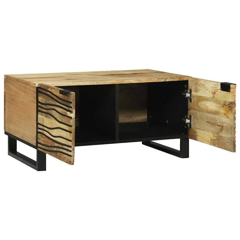 Coffee Table Solid Acacia wood Modern Living Room Furniture Surface, Beige