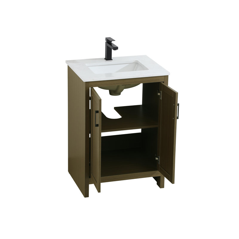 Ahner 24 inch Single Bathroom Vanity, Chestnut Brown