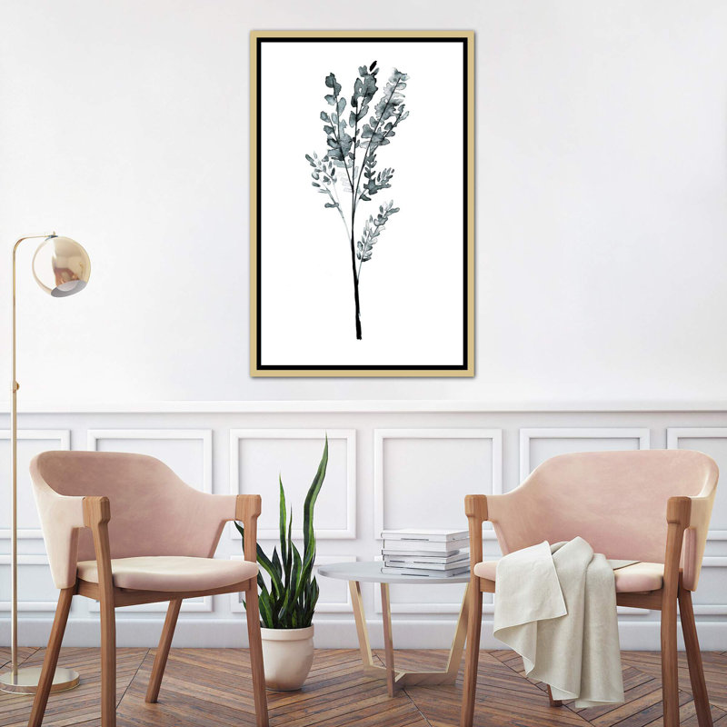 « herb » par albina bratcheva print, Toile encadrée d'or, H 26 po x l 18 po x P 1,5 po