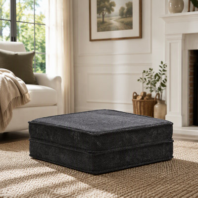 Repose-pieds modulaire convertible sans assemblage, gris foncé