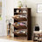 Walnut Entryway Shoe Cabinet with 3 Flip Drawers - Free Standing Hidden Shoe Storage Organizer for Hallway, Foyer | Modern Tall Shoe Rack with Adjustable Shelves-646031330