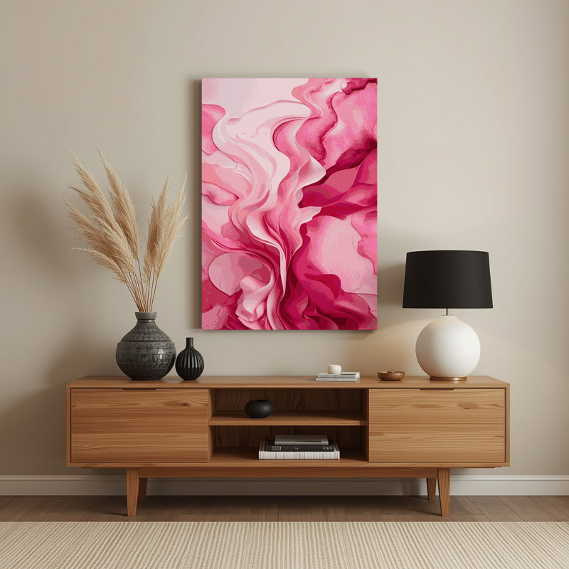 Aquarelle abstraite, art mural en métal rose 42, H 20 po x l 16 po