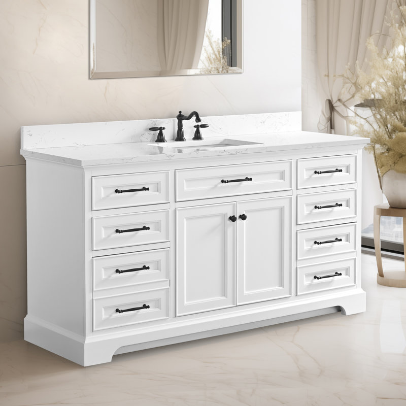 Ensemble de meuble-lavabo simple 60 po Aanayah, Blanc