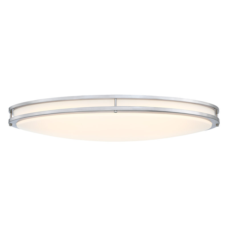 Hanz Selectable LED 2700K, 3000K,3500K, 4000K, 5000K Flush Mount Ceiling Light, Brushed Nickel, 4.69"H x 33"W x 18.12"D
