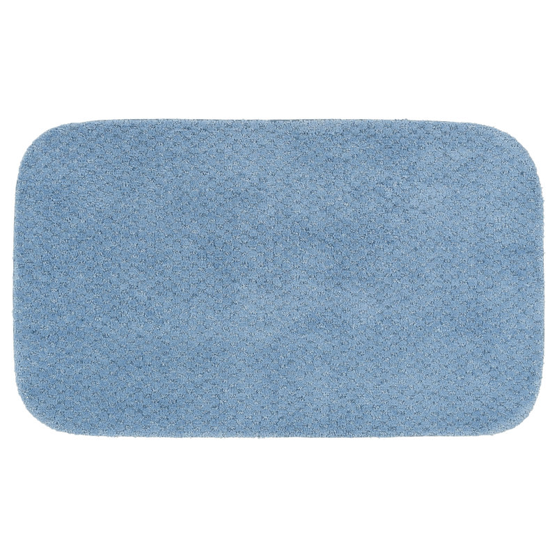 Juliahna Nylon Bath Rug with Non-Slip Backing, Blue, 24' W x 40' L