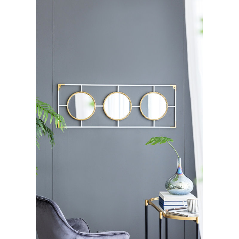 Miroir doré blanc, art mural