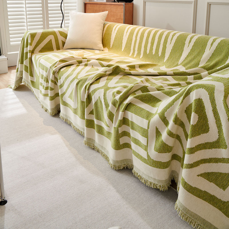 Housse pour canapé modulaire Boho Chenille, Vert, H 91 po x l 134 po x P 0,2 po