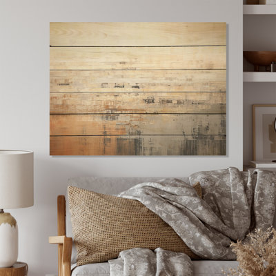 Darkness Sunrise On Beige Fusion - Sunrisesunset Wood Art On Natural Pine Wood