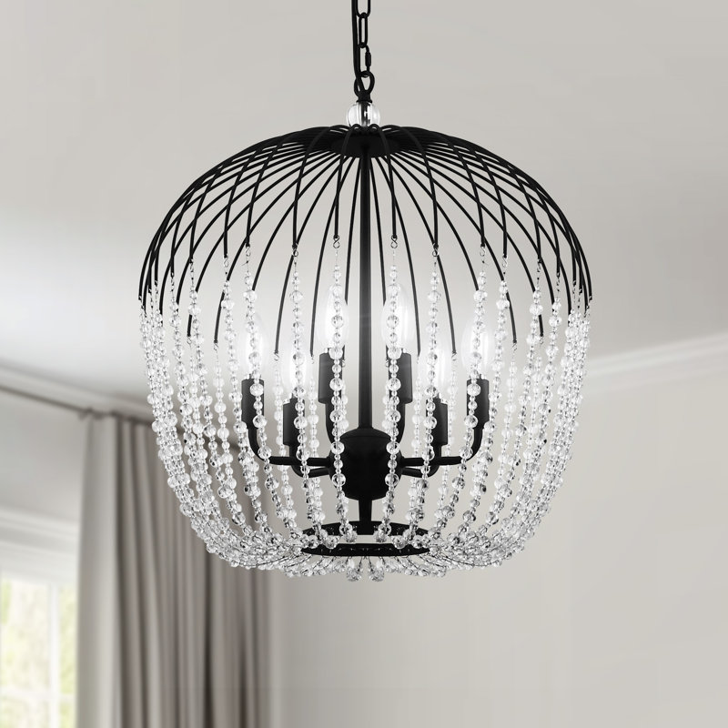 Lustre empire 6 lumières à intensité variable avec bougies