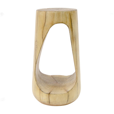 Outdoor Side Table,Hollow Design End Table,Patio Garden Stool Table,Decorative Accent Table For Patio Balcony Beach Pool Side,Lightweight Concrete,Wood Like Texture