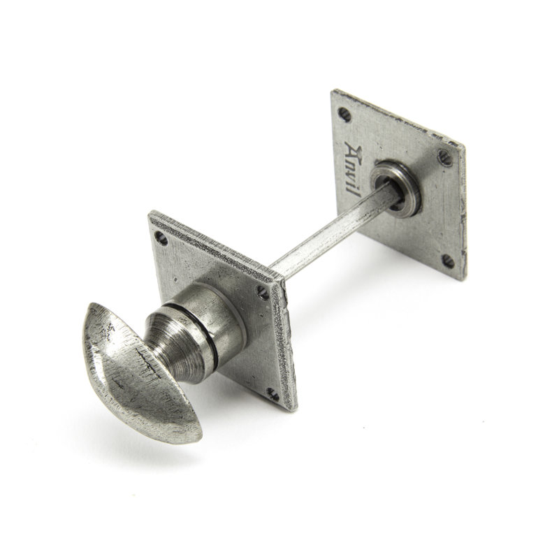 Diamond Bathroom Thumbturn Door Accessory, Pewter Patina