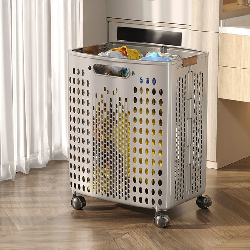 Foldable Laundry Baskets Multi Functional Portable Dirty Clothes Hamper With Wheels Organization Toy Storage Basket With Handle