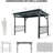 6.5X12ft Hardtop Grill Gazebo, Outdoor BBQ Gazebo With 2 Side Shelves And Sloping Galvanized Steel Roof, Metal Permanent Grill Canopy With Ceiling Hooks For Patio, Lawn, Backyard, Deck, Gray-124670180