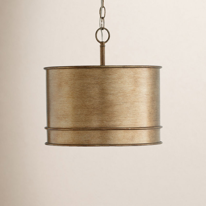Fintan 1 - Light Gold Drum Pendant