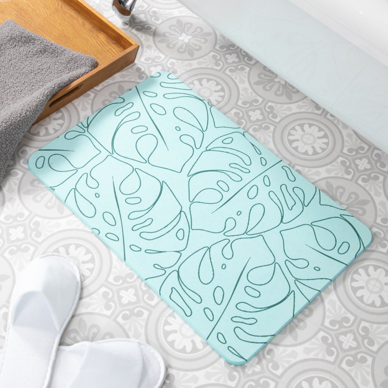 Non-Slip Bath Mat, Aqua Blue