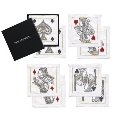 Cocktail House of Card 8 Piece Linen Napkin Set