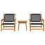 Relax Chairs With Side Table Set Of 2 Acacia Wood, Rattan-701591976