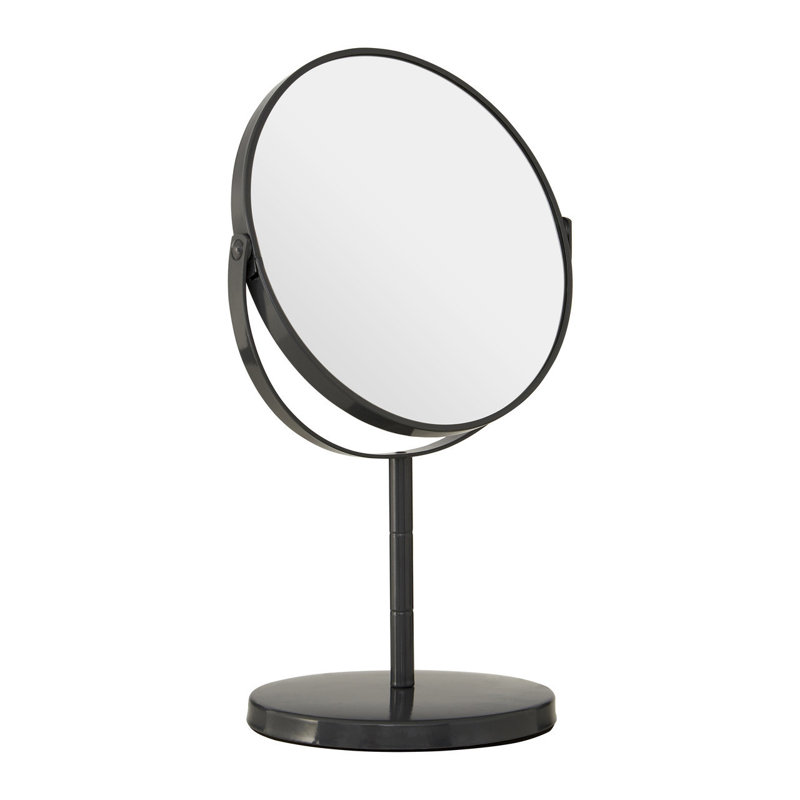 Metal Flat Mirror, Grey, 26cm H x 15cm W