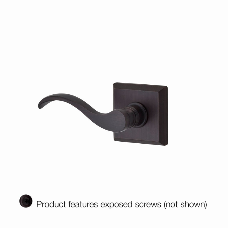 Curve Single Dummy Door Lever with Traditional Square Rose, Left, Venetian Bronze