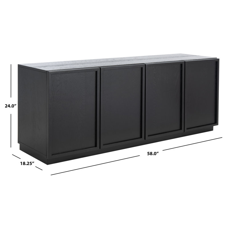 Bronwyn 4 Door Wood Media Stand, Black