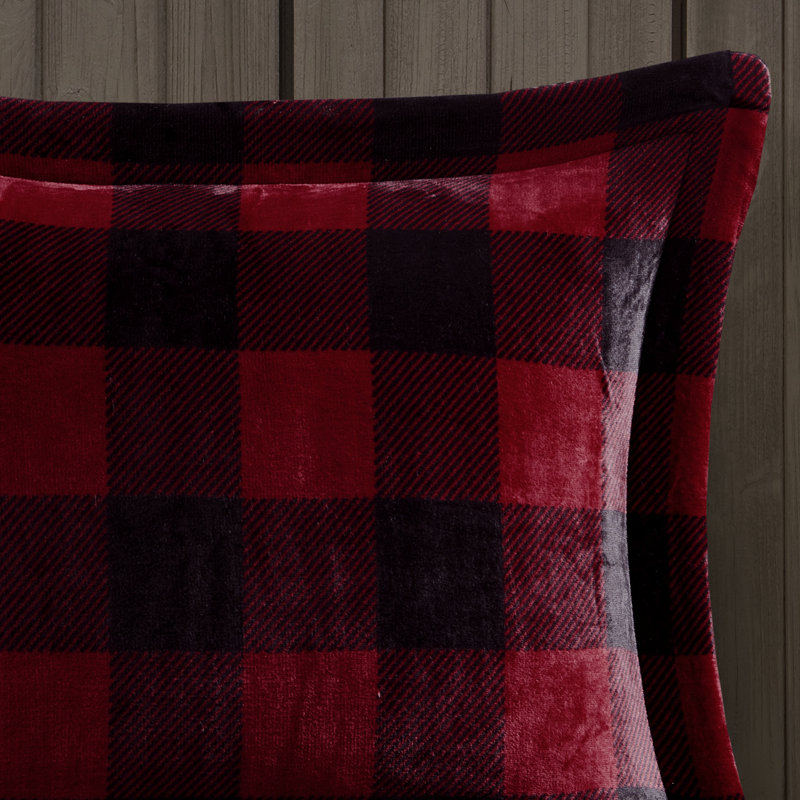 Full Red and Black Buffalo Check Down Alternative Bedspread Set