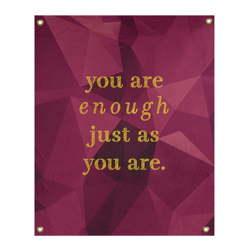 Tapisserie «Polyester You Are Enough» en polyester, H 59 pi x l 50 po, Spinelle / or