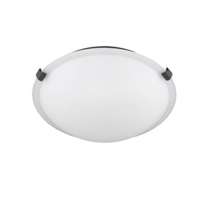 Plafonnier semi-encastré 3 lumières 16 po avec nickel satiné ou bronze huilé