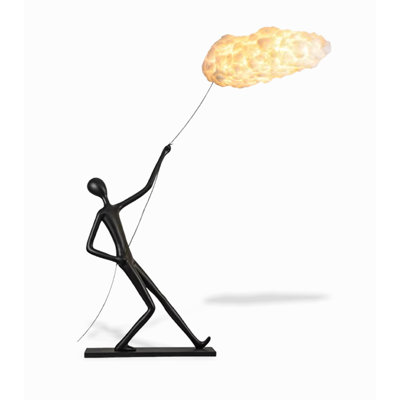 Sculpture abstraite avec lumière flottante