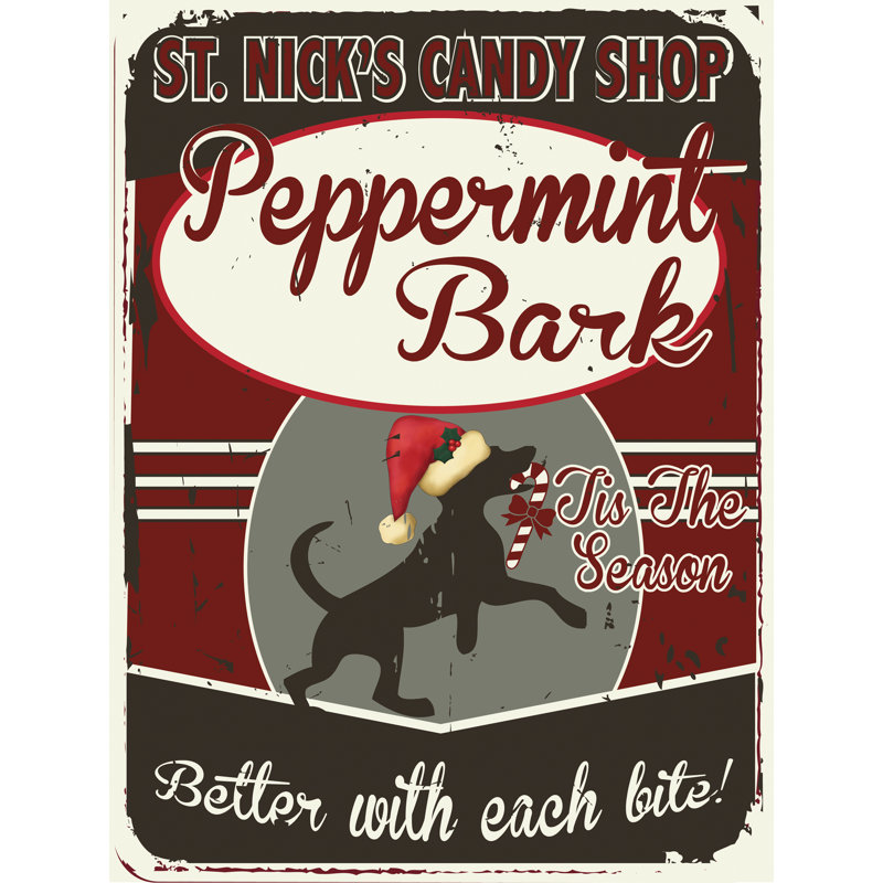 Plaque en métal St Nick's Peppermint, H 11,5 po x l 8,5 po x P 0,04 po
