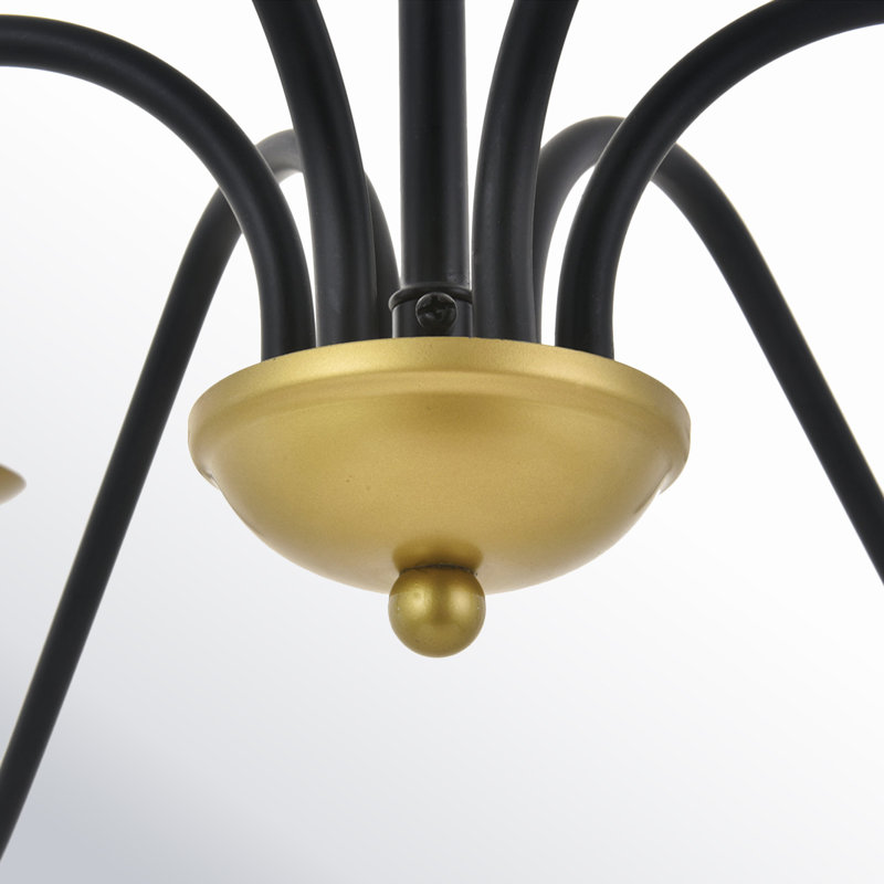 Ableton Iron 6-Light Chandelier, Noir/laiton, H 19 po x l 36 po x P 36 po