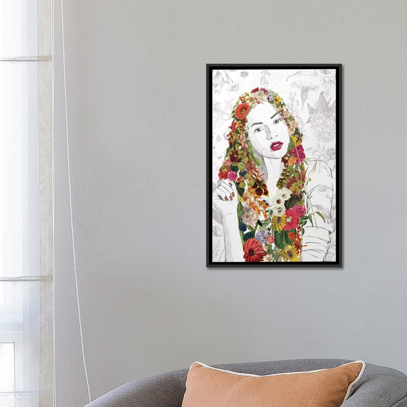 «Flower Fairy», impression sur toile, Toile encadrée noire, Pas de tapis, H 26 po x l 18 po x P 1,5 po