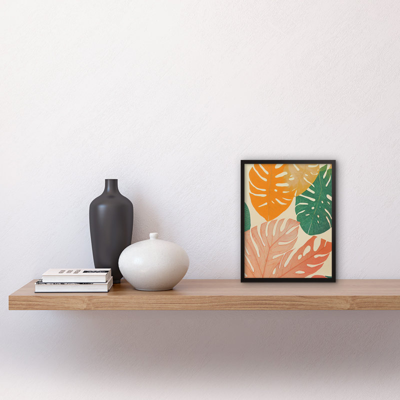 Pastel Monstera Leaves Botanical - Single Picture Frame Print