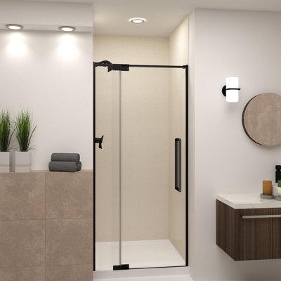 Porte de douche pivotante 36 po x 76 po avec verre transparent Irene
