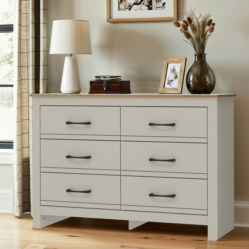 6 Drawer Chest of Drawers, Light Grey