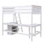 Lit mezzanine simple avec tablettes et bureau