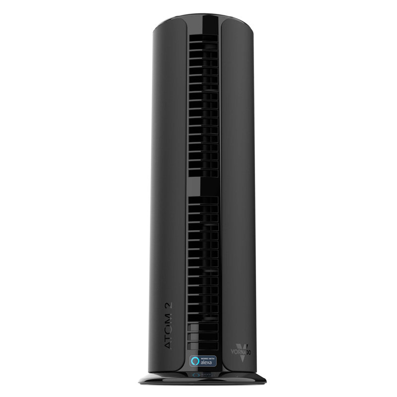 Black Oscillating Tower Fan with Adjustable Height and Alexa Control