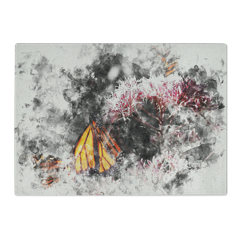 Monarch Butterflies Vol.2 Watercolour Chopping Board, 20cm W x 28.5cm L