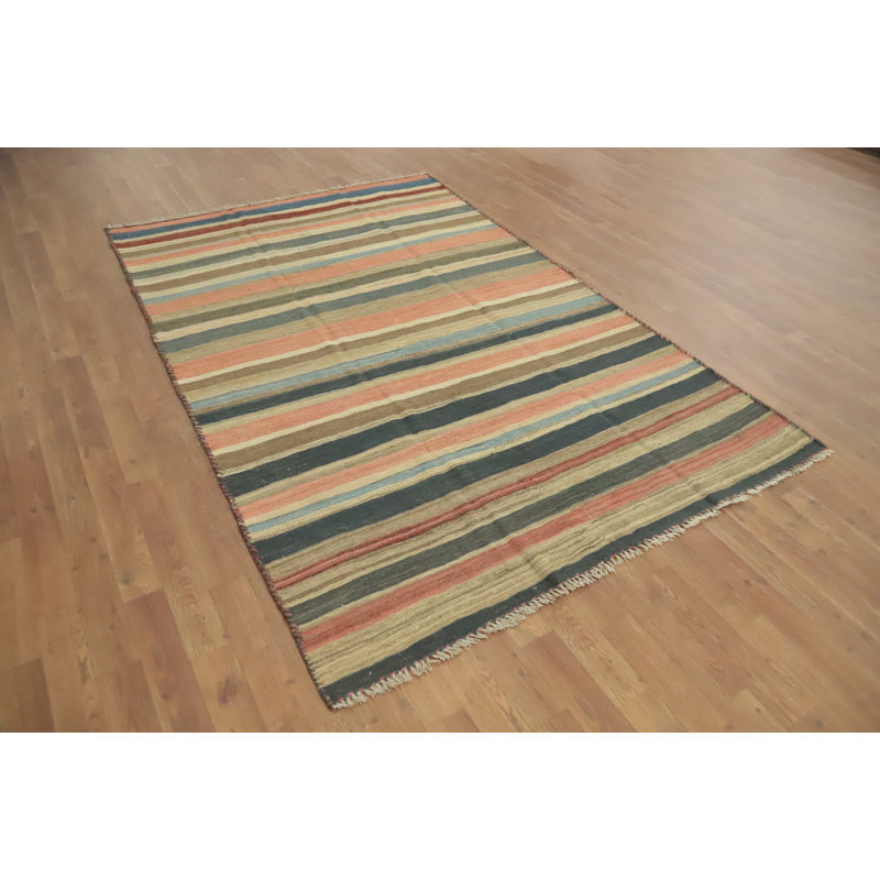 Tapis oriental kilim rayé 5 x 7