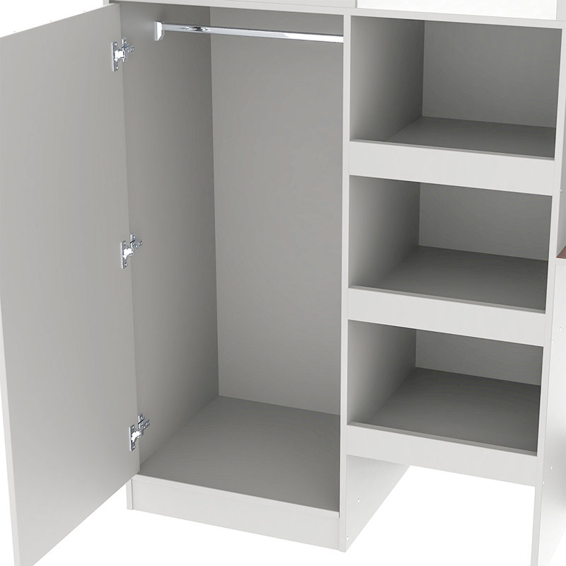 Aniella Kids Full Loft Bed with Drawers, Gray