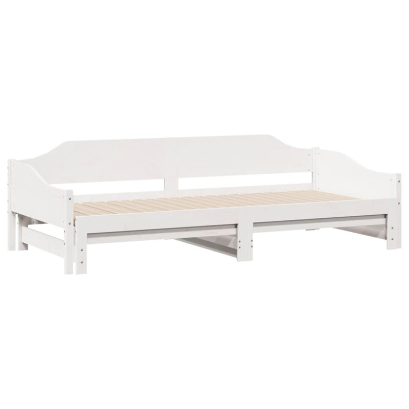 Capirano Solid Wood Daybed with Trundle, European Single (90 x 200cm), White