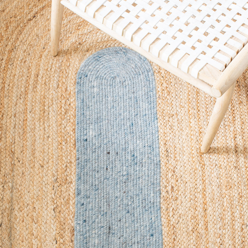 Tapis en jute / laine / coton tissé à la main Manley, Ovale 5 pi x 7 pi