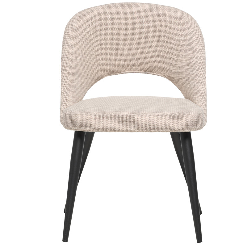 Chaise d'appoint en tissu Albeiro, Bisque, Noir