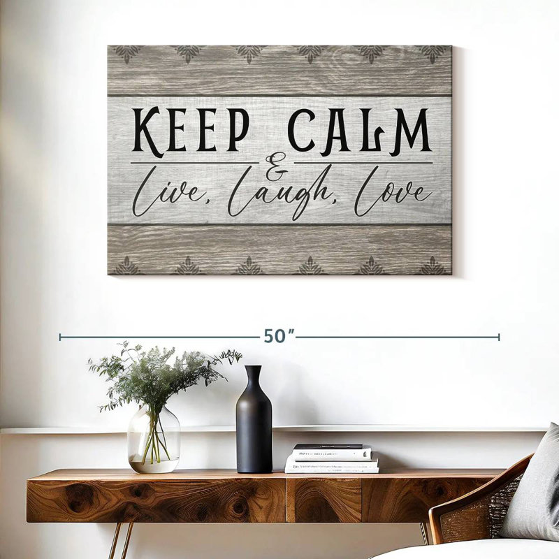 Tergel Keep Calm Patterned Typography, 26" H x 39" W